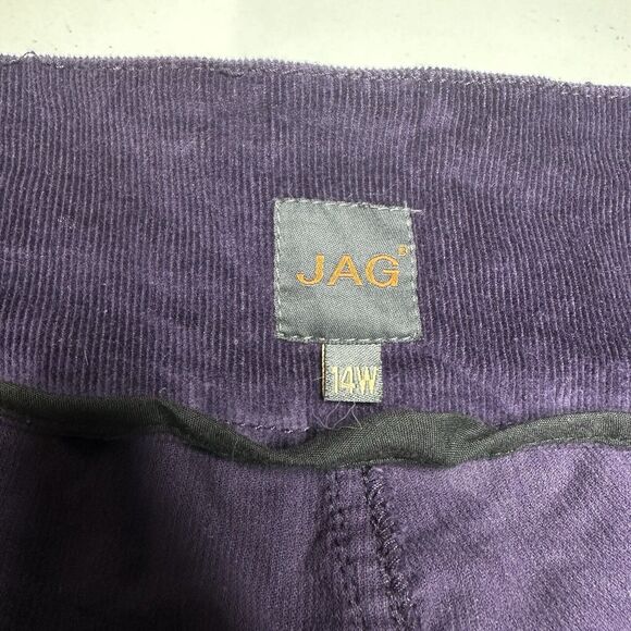 Jag Jeans Womens 14W Corduroy Straight Purple Preppy Pull On *See Measurements - Picture 9 of 13